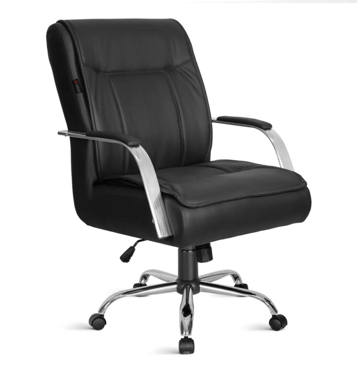 Cadeira Chicago diretor, com braço aluminio, base giratoria cromada com relax