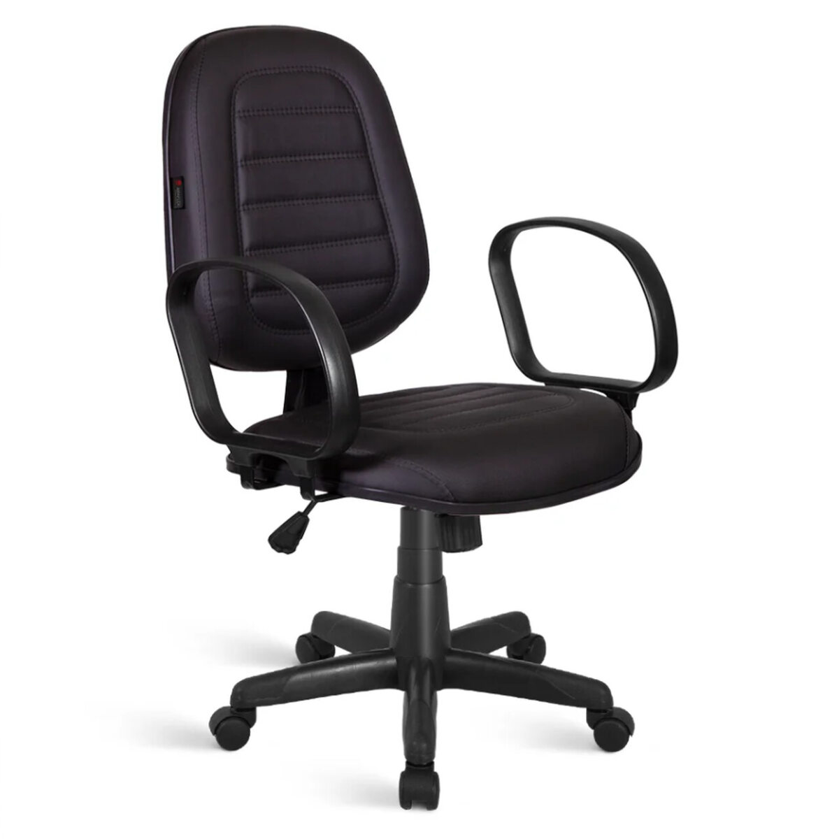 Cadeira Picole gomada, com braços fixo, base giratória